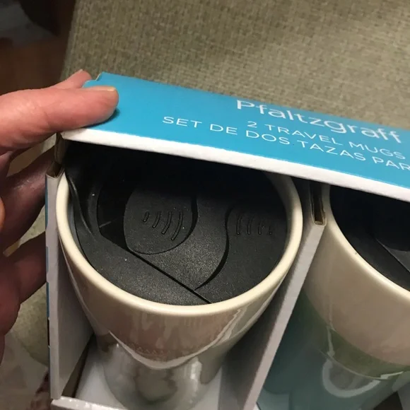 Pfaltzgraff 2 stoneware travel mug set - Picture 3 of 4